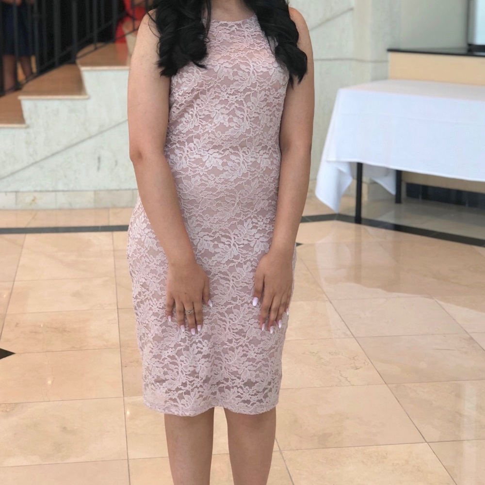 Lori Micheals Blush Pink Lace Dress